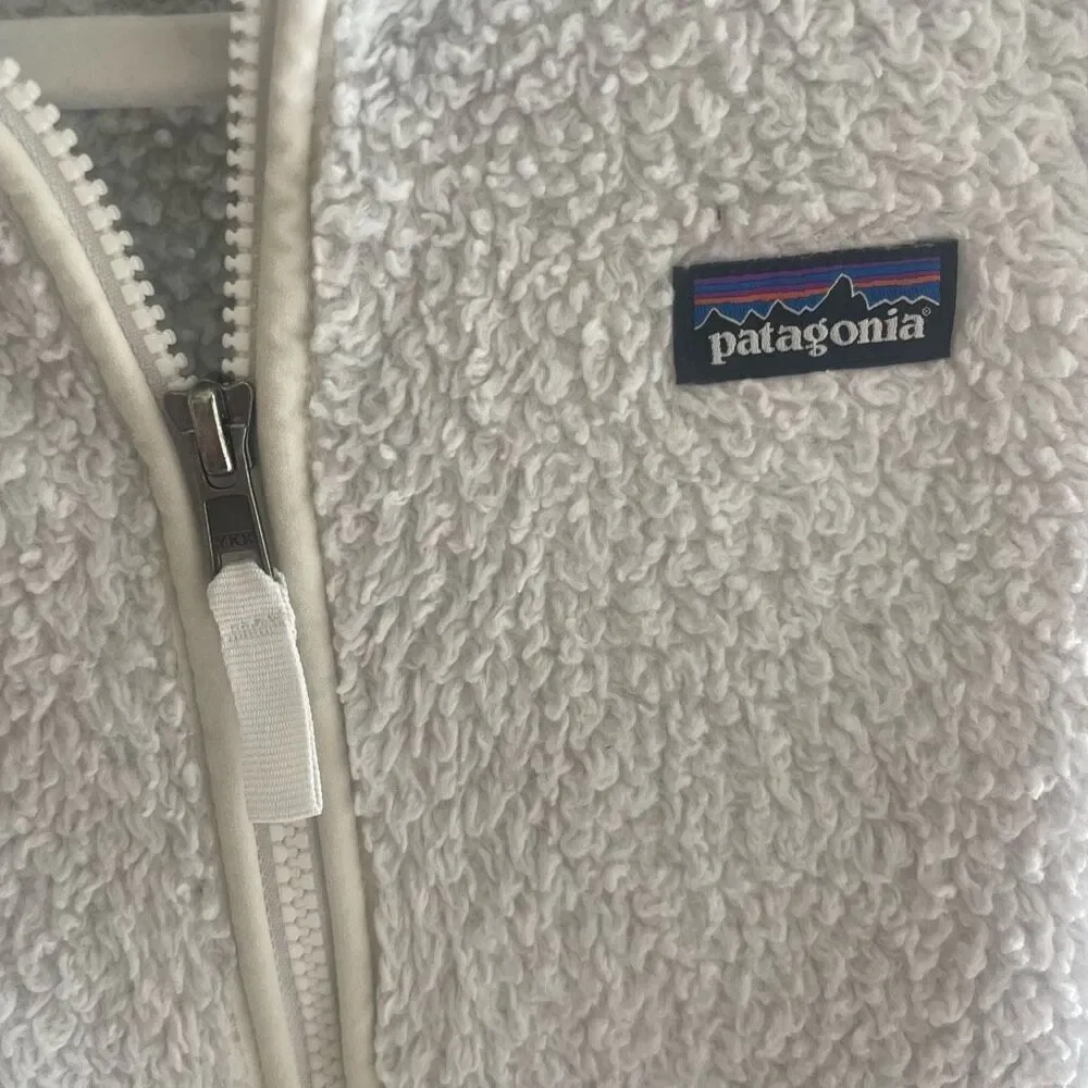 Patagonia White Sherpa Deep Fleece Full Zip Vest Girls Size Medium 10
